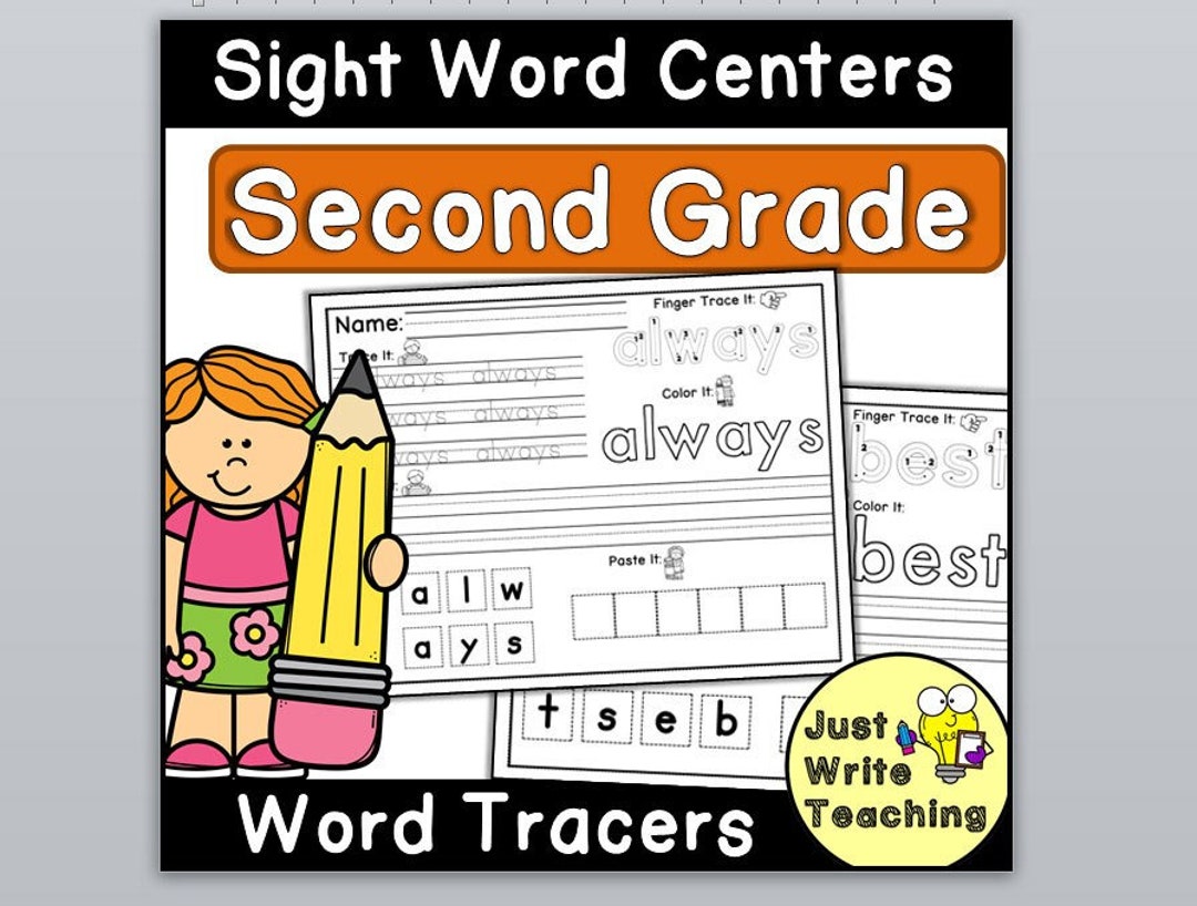 Second Grade Sight Word Tracers - Etsy