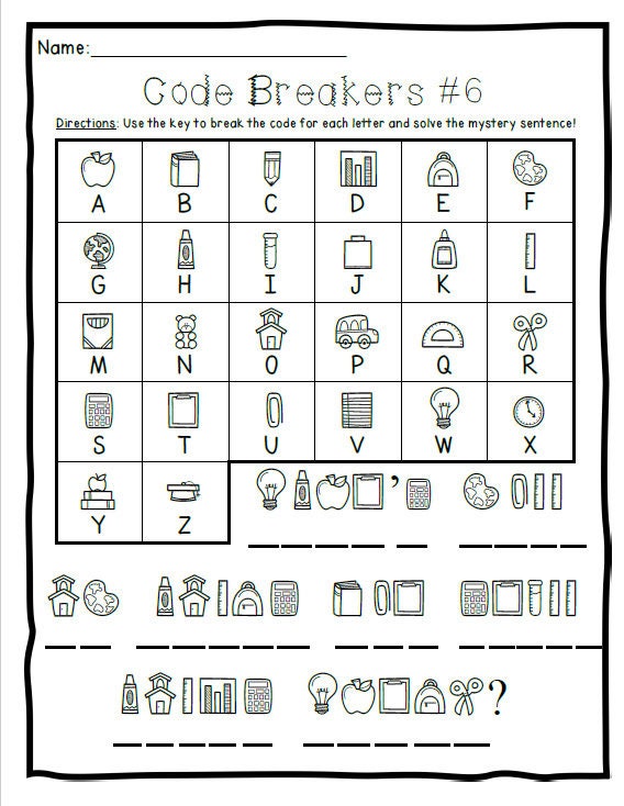 Code Breaker Riddles Enrichment Activities - Etsy