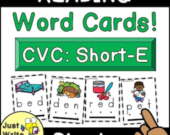 Phonics Word Cards - CVC Short E