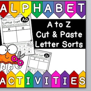 Letter Sort Cut and Paste - Alphabet Activities (26 pages!)