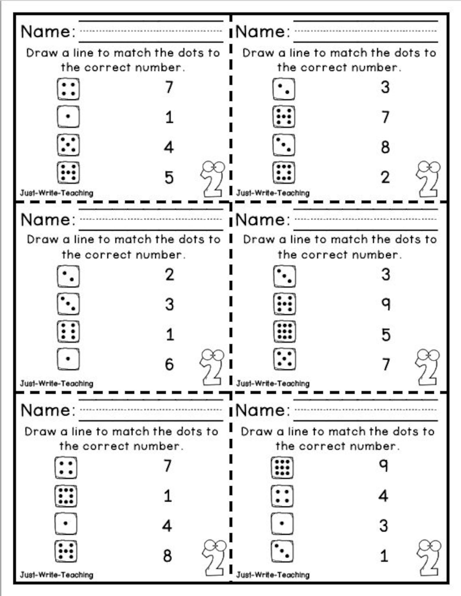 Number Match Task Cards - First Grade Math Centers - Etsy