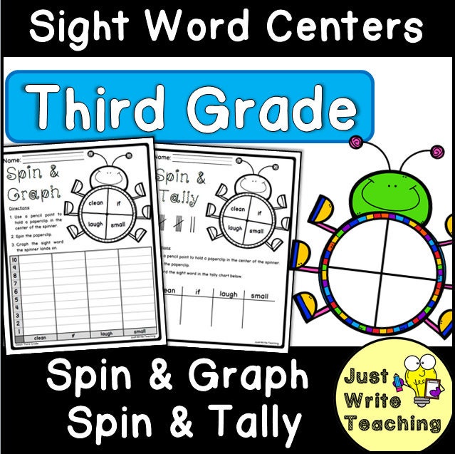 Third Grade Sight Word Centers - Spin Graph and Tally - Etsy