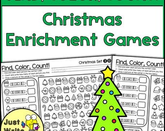 Find, Color, Count! - Christmas Enrichment Games