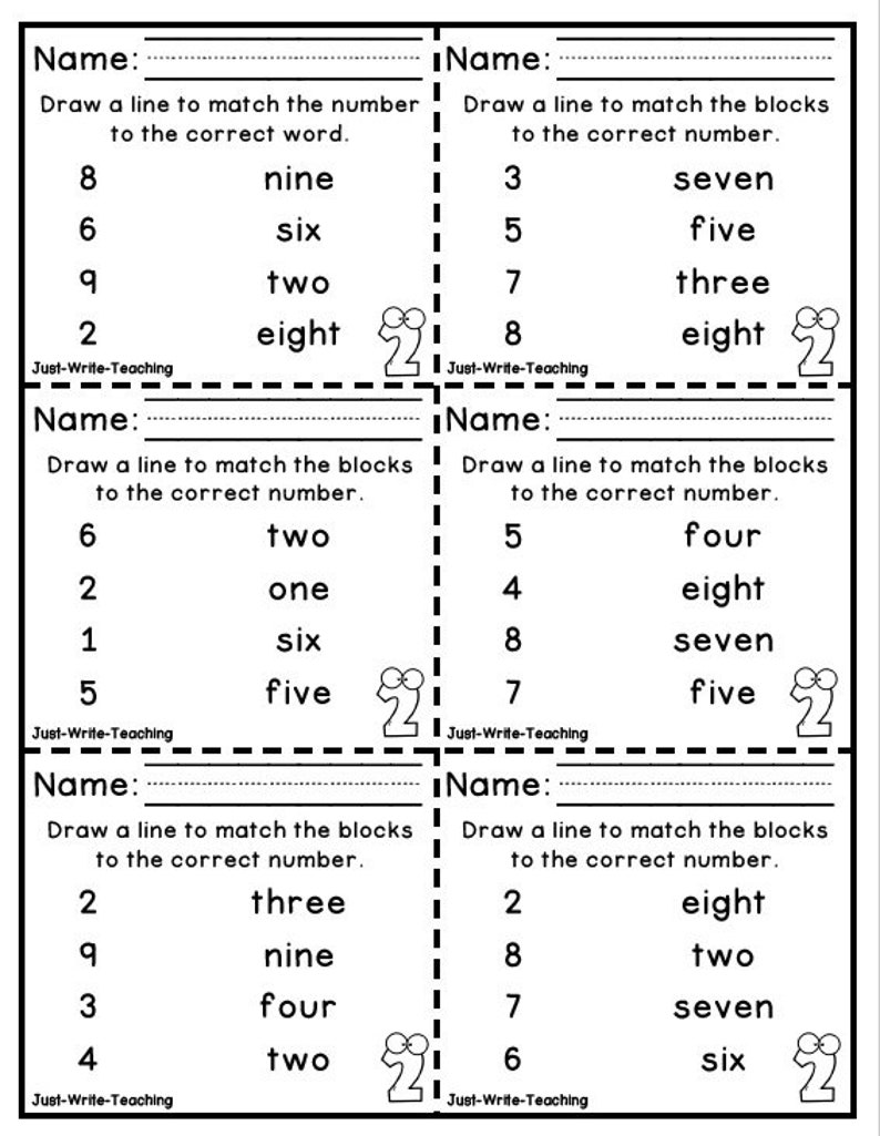 Number Match Task Cards - First Grade Math Centers - Etsy
