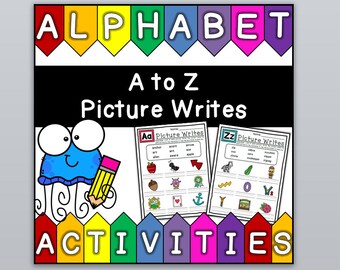 Picture Writes - Alphabet Activities - A to Z Practice (26 Activities)