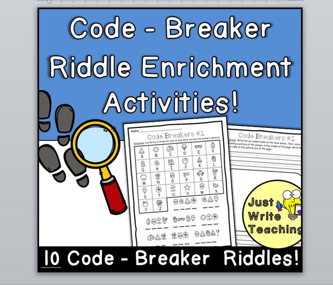 Code Breaker Riddles Enrichment Activities - Etsy