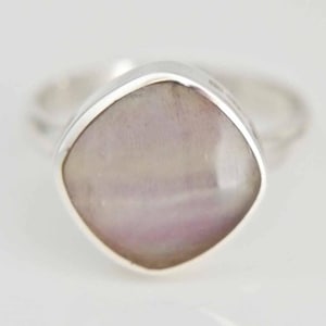 Fluorite ring handmade silver rainbow fluorite ring