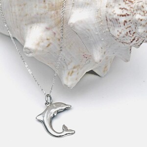 Dolphin Pendant in Sterling Silver with chain - Handmade in the Peak District