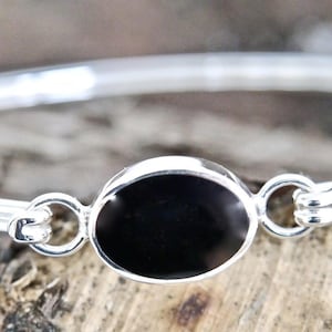 Whitby jet bangle handmade silver whitby jet bangle