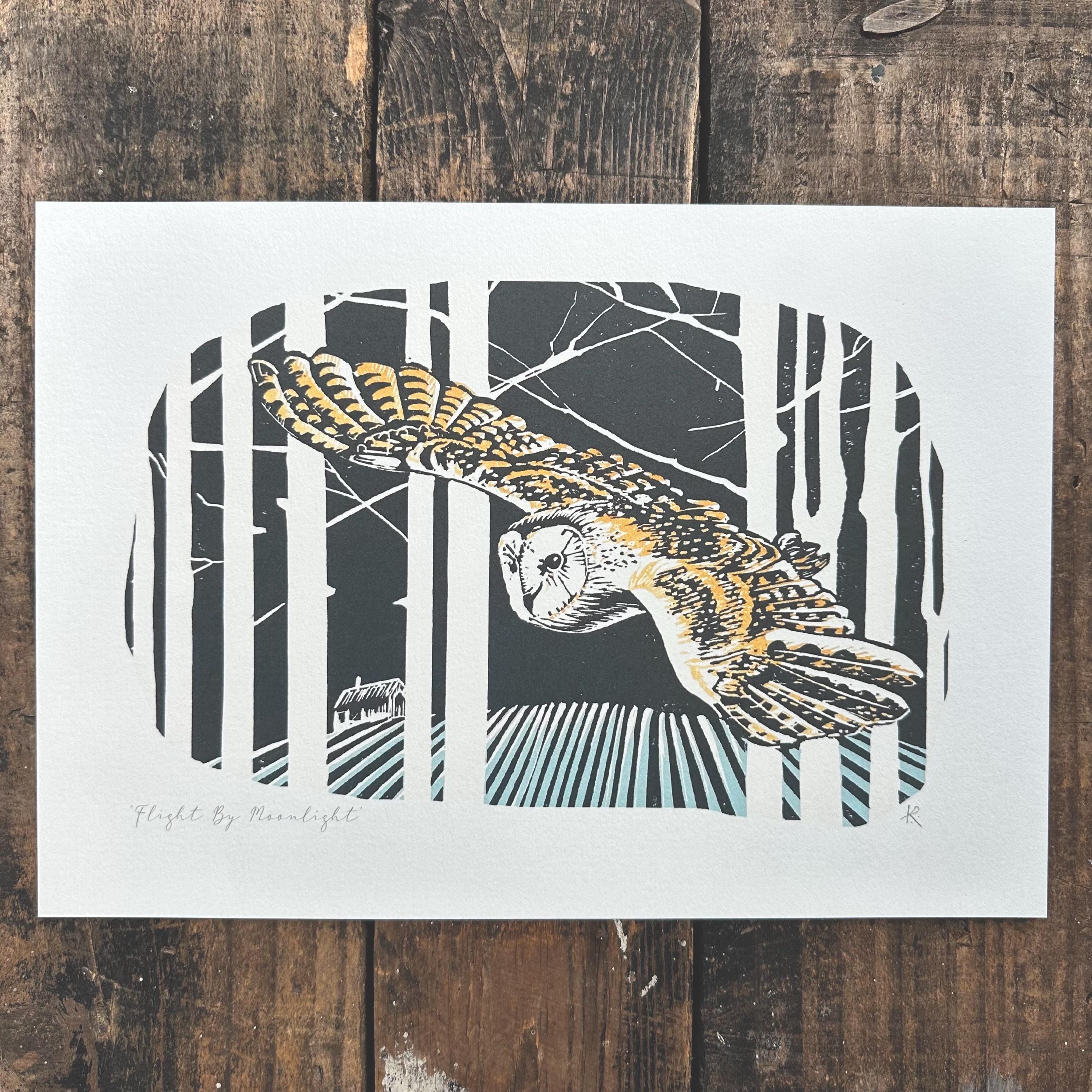 Owl Print,Original Woodland Animal,Nature Inspired Wall Art. Bird Lovers Gift.Reproduction from orig