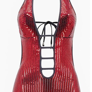 Red Sequin Mini Dress