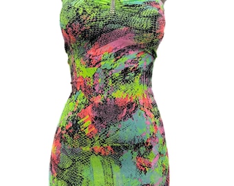 Multi Color Neon Set | Dress and Thong
