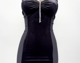 Tube-jurk van fluweel/spandex