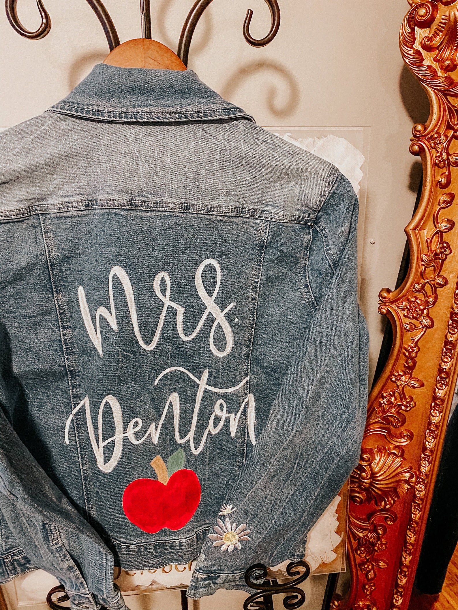 Teacher Jean Jacket Custom Jean Jacket Teacher Denim Jacket Etsy