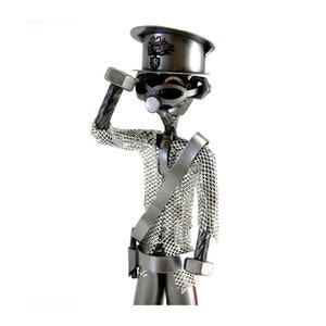 Police OFFICER CARABINIERE Handmade Recycled Metal Sculpture, Made in Italy Gift Idea, Metal Decor by Metal Idea