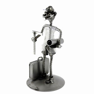 ENGINEER Handmade Recycled Metal Sculpture, Made in Italy Gift Idea, Metal Decor by Metal Idea