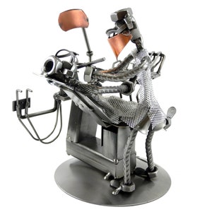 DENTIST  Handmade Recycled Metal Sculpture, Made in Italy Gift Idea, Metal Decor by Metal Idea
