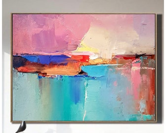 Large Abstract  andscape art Colorful  Original oil painting on canvas  3d wall art Home decor for living room Modern Impressionism 2022.