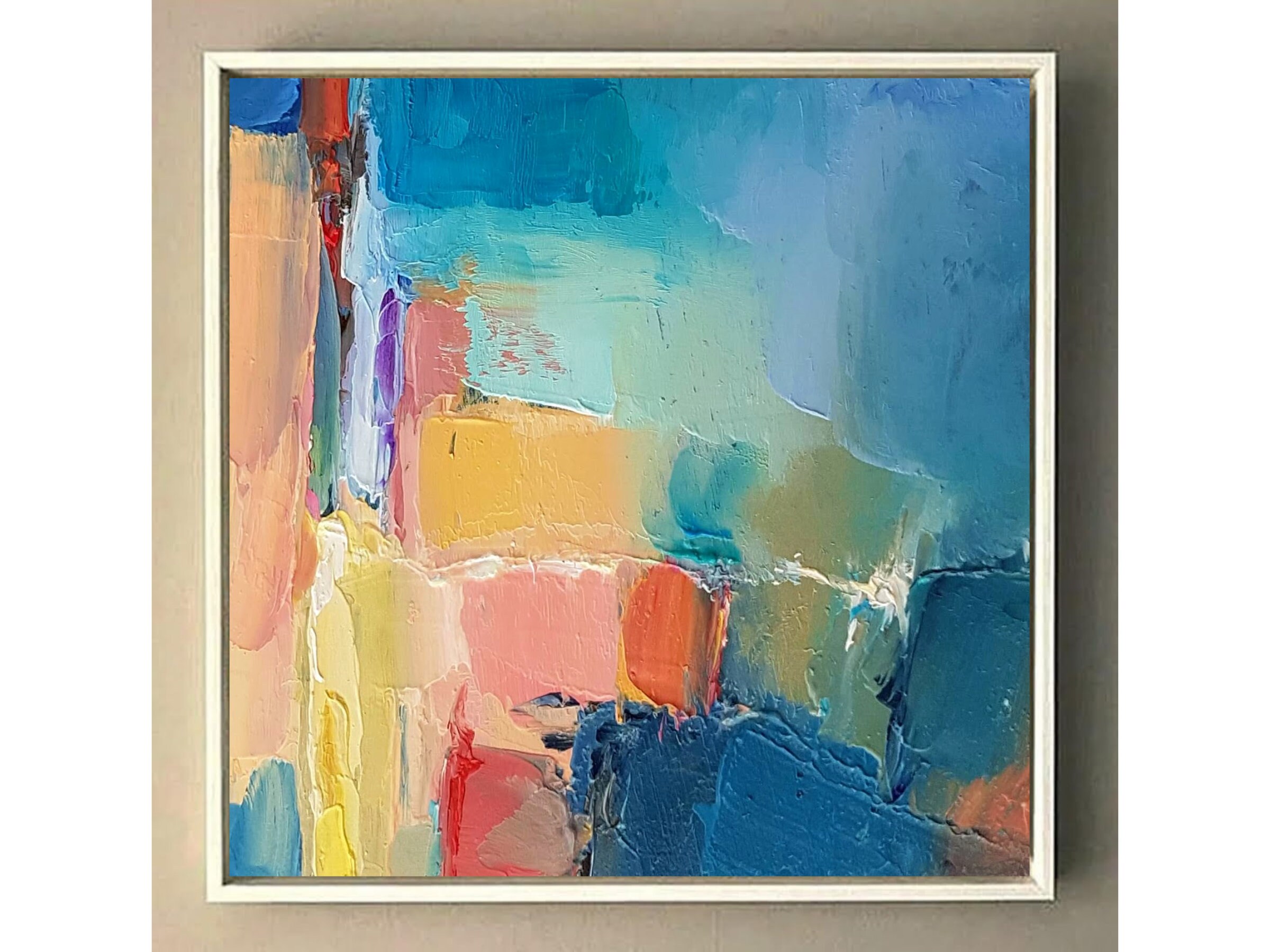 Colorful Wall Art： Large Abstract Oil Painting for Contemporary Decor