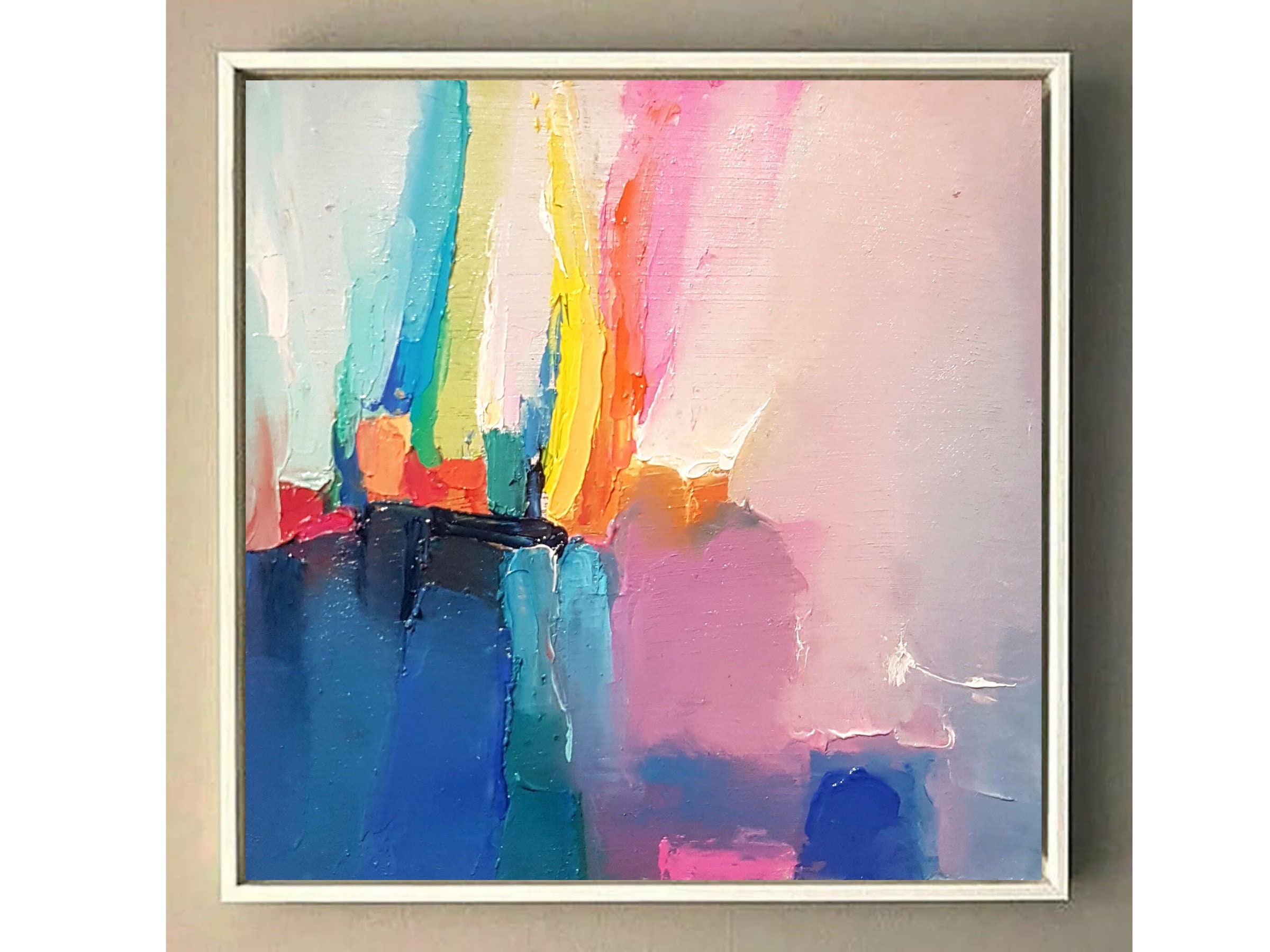 Large Colorful Wall Art： Original Oil Painting for Living Room Gift