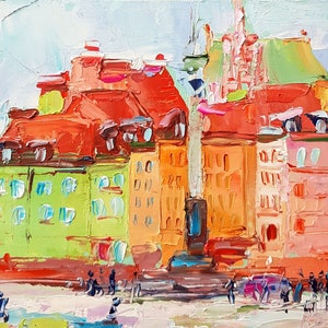 Abstrakte Stadtlandschaft Impasto Ölgemälde Original Große Kunst Stadtbild Moderner Impressionismus Wandkunst Architekturgemälde.