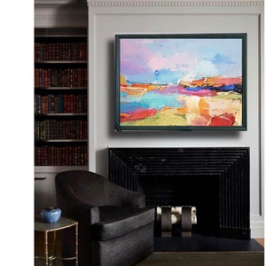 Sunrise beach Original oil painting on canvas Abstract landscape 3d wall art Modern Impressionism artwork for living room. image 8