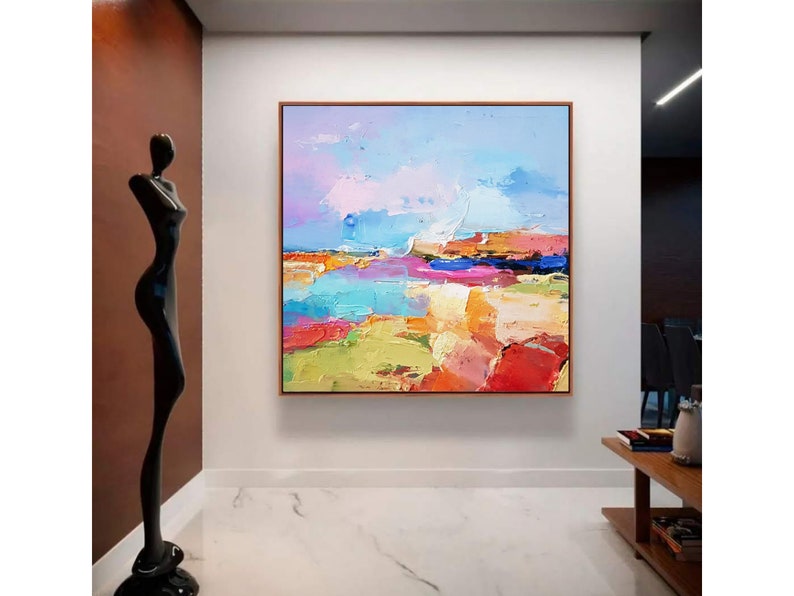 Sunrise beach Original oil painting on canvas Abstract landscape 3d wall art Modern Impressionism artwork for living room. image 10