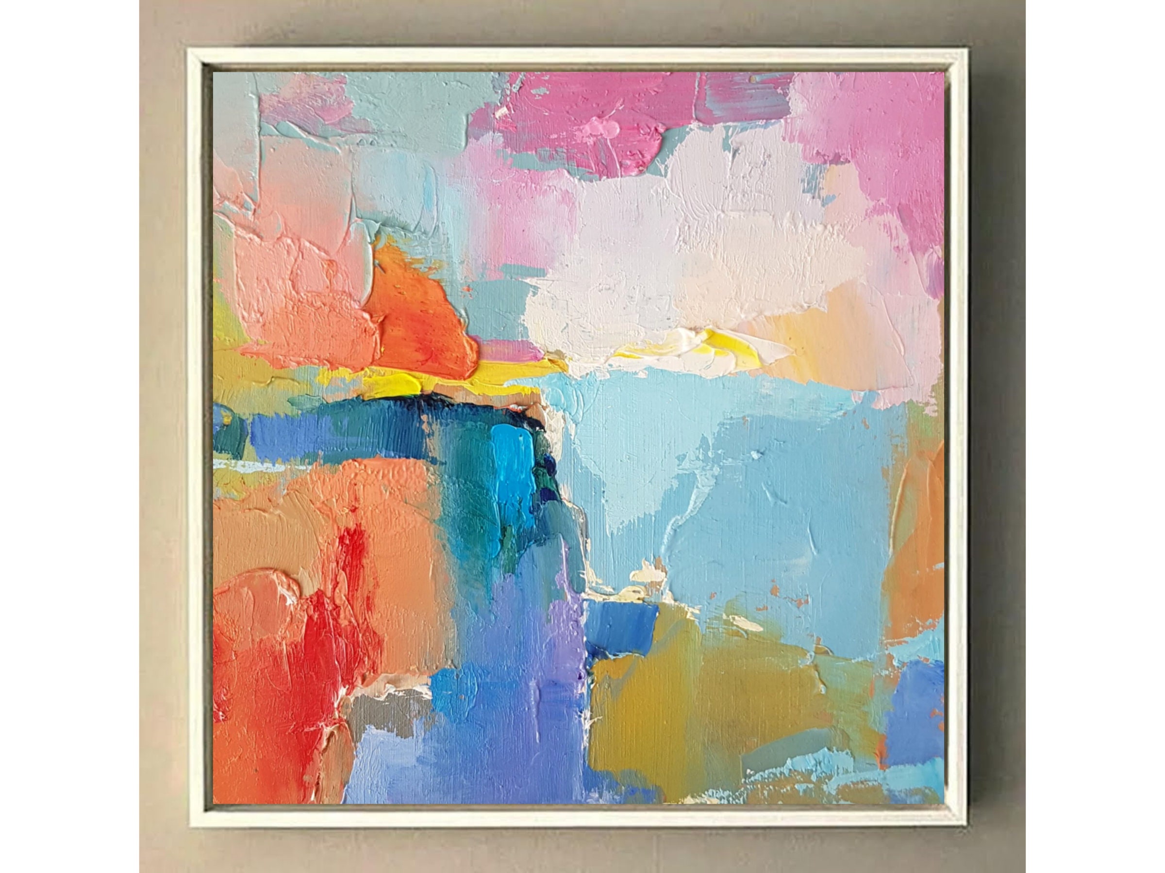 Vibrant Colorful Wall Art： Contemporary Oil Painting for Home Decor