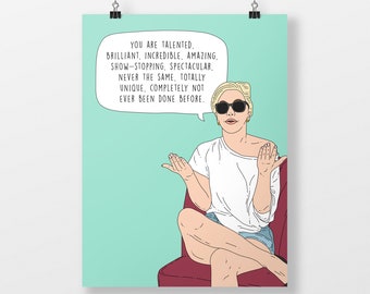 Lady Gaga - Talented Brilliant Incredible Amazing Show-Stopping Spectacular Never the Same Totally Unique - Wall Art Print / Postcard