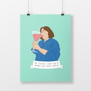 Ina Garten - Cocktail Hour Kan bijna elk uur - Barefoot Contessa - Wall Art Print / Ansichtkaart