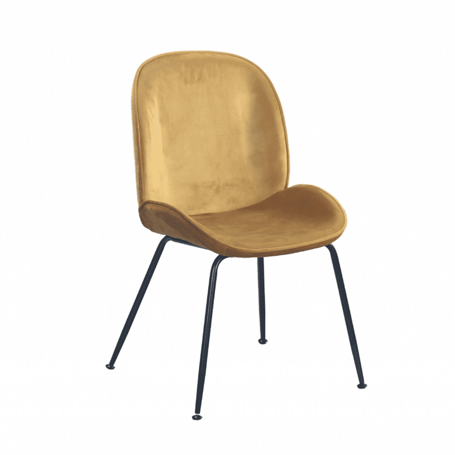 Dining chairs Mustard/Yellow Chair with Black Legs set of 2 Etsy