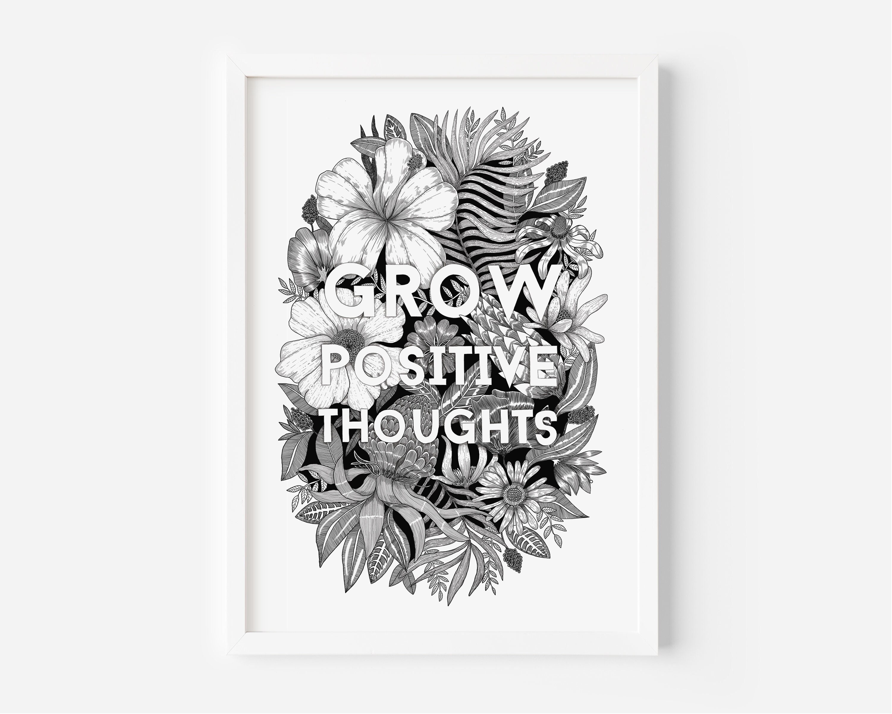 Citations Inspirantes Art Mural, Citations d'anxiété, Impression Botanique, de Bureau à Domicile, Dé