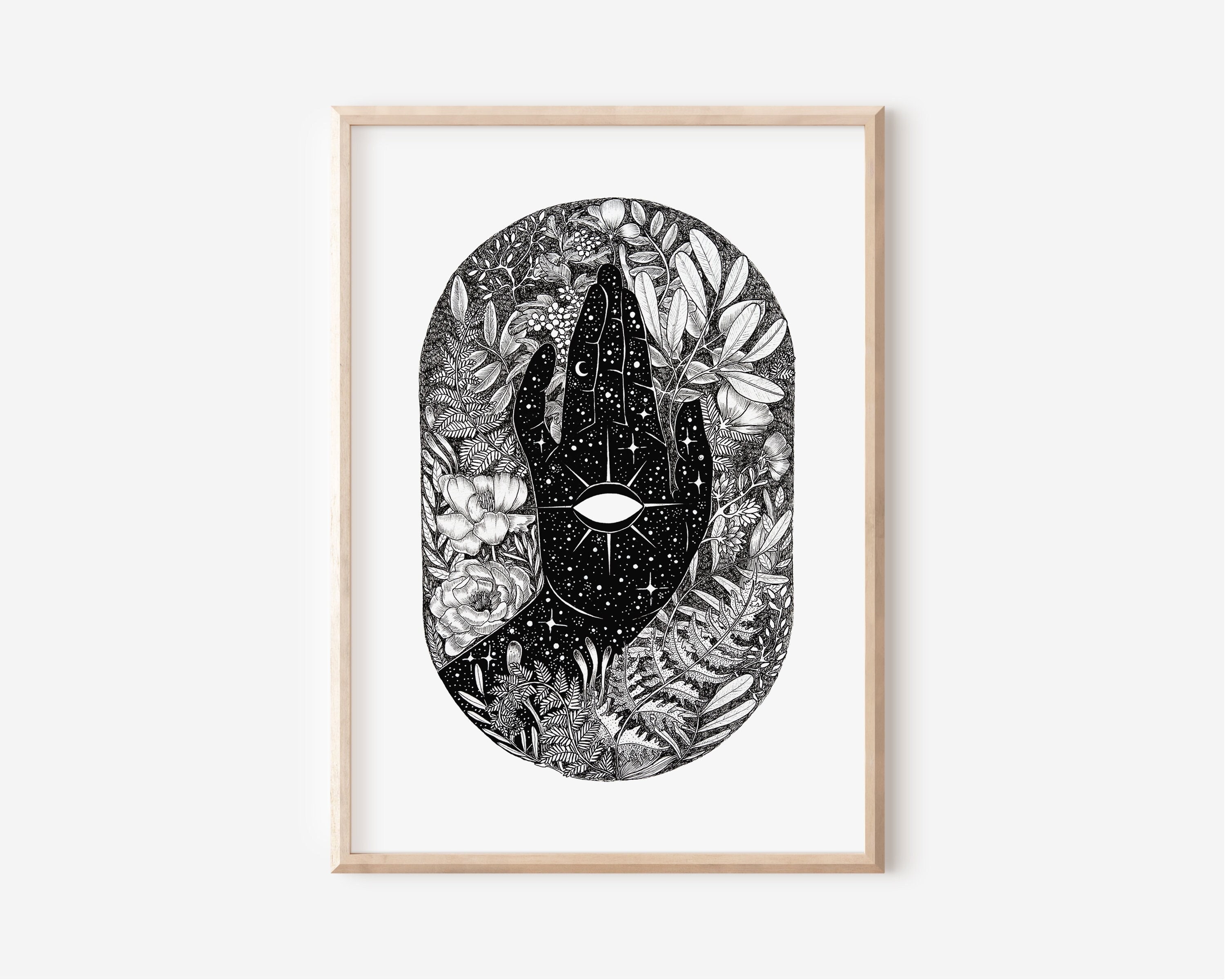 Impression Spirituelle, Décor Mural de Sorcière, Illustration Impression Art Spirituel, Du Troisième