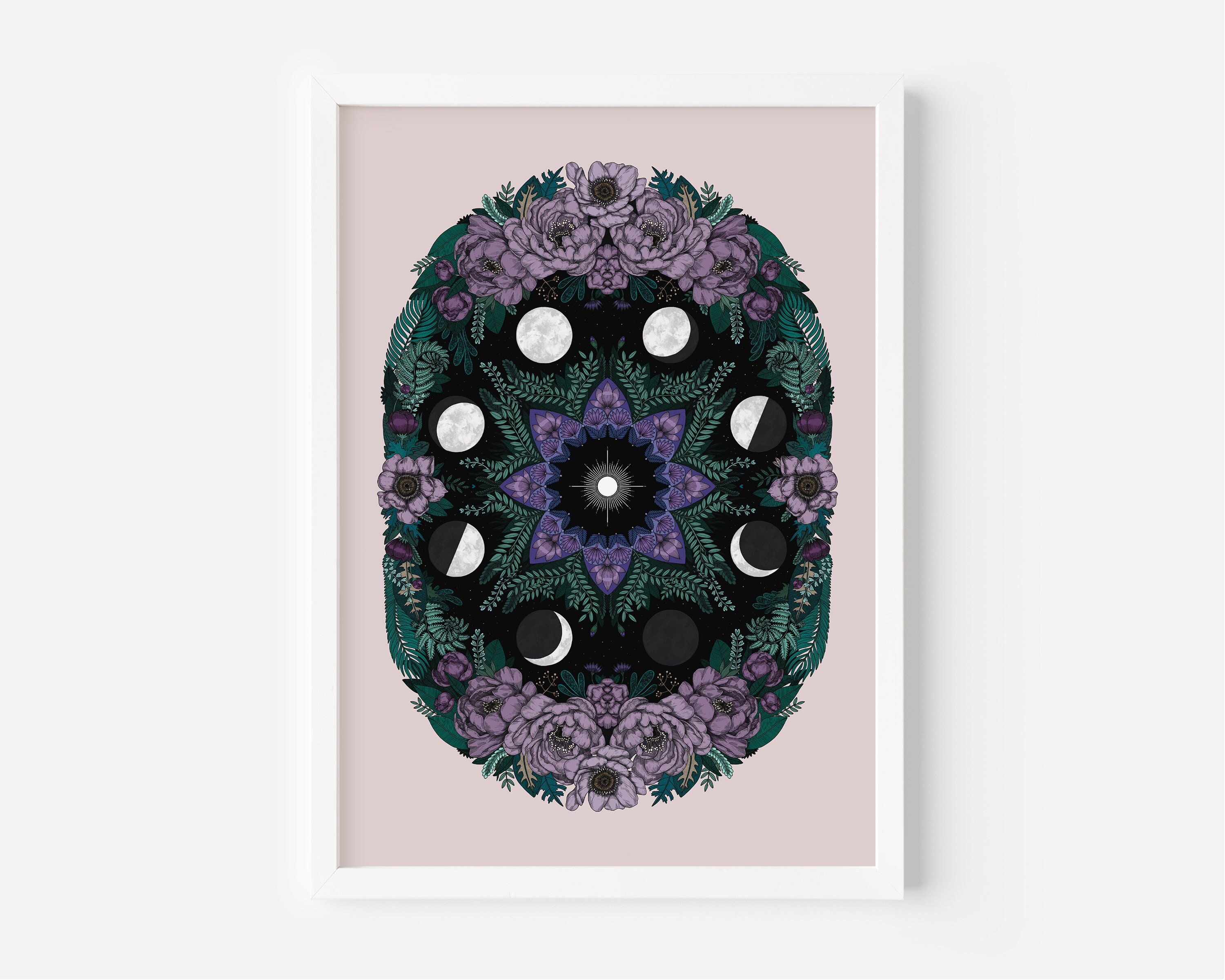 Couleur d'impression Botanical Mandala Ii, Décor Mural Mandala Magique, Illustration Mandala, Impres