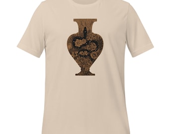 Snake T-shirt | Floral serpent shirt | Mystical graphic tee | Ancient greek tshirt | Serpent flower apparel | Graphic tee | Snake tee gift