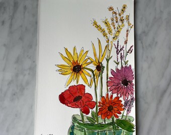 Vase of Flowers, Flowers, living room art decor, romantic, tulips, nature, colorful, flowers wall decor, original flowerpot