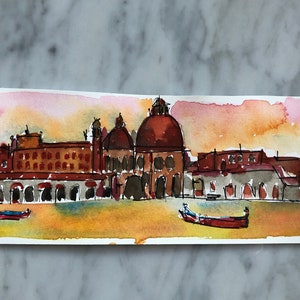 VENICE, San Marco Basilica, Gondolas, set of watercolours, art wall, home decor, italian watercolour, original watercolour