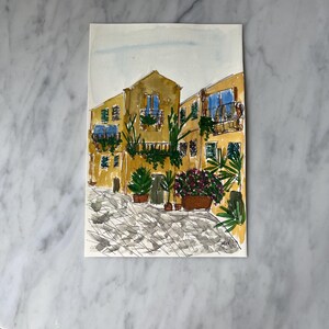 Ortigia, sicily, noto, siracusa, Original watercolor, italian, Italy, sicily, Taormina, Palermo, Catania, favignana, Capri, naples, Puglia
