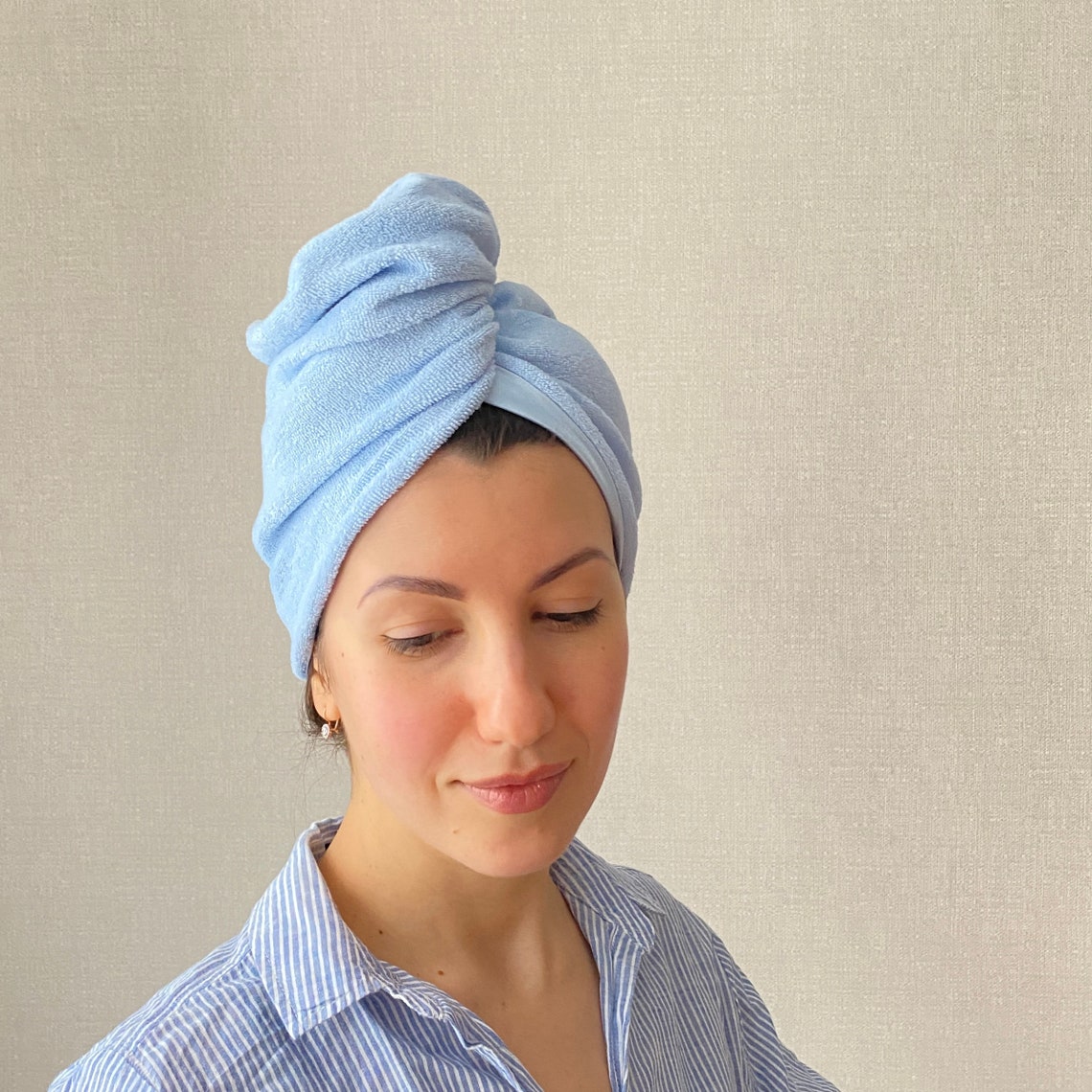 Natural Silk and Terry Cotton Turban Towel for Women Quick Etsy