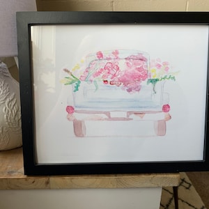 Watercolor Truck Bed 8x10 Framed