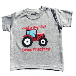 Boys Tractor T shirt Just a Boy That Loves Tractors image 5