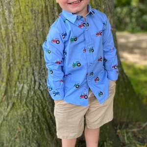 Childrens 100% cotton tractor shirt