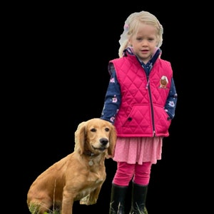 Padded bodywarmer with horse motif for children