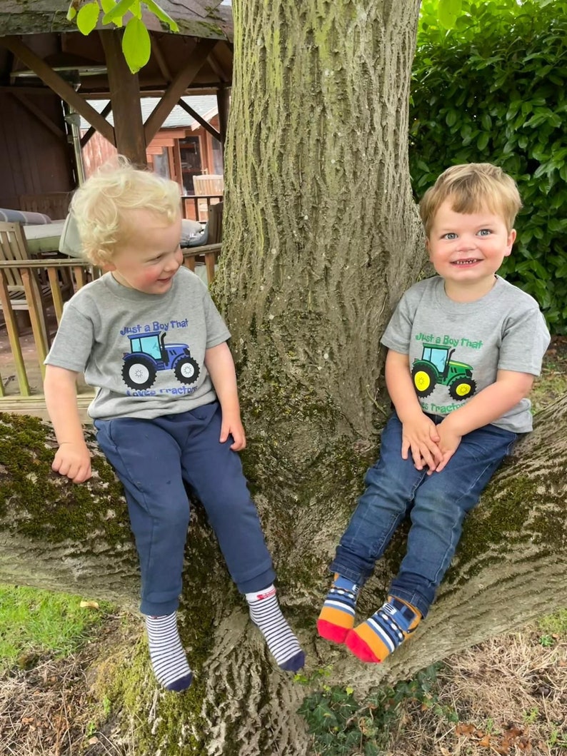 Boys Tractor T shirt Just a Boy That Loves Tractors image 1