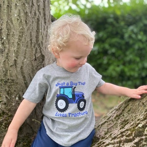 Boys Tractor T shirt Just a Boy That Loves Tractors image 2