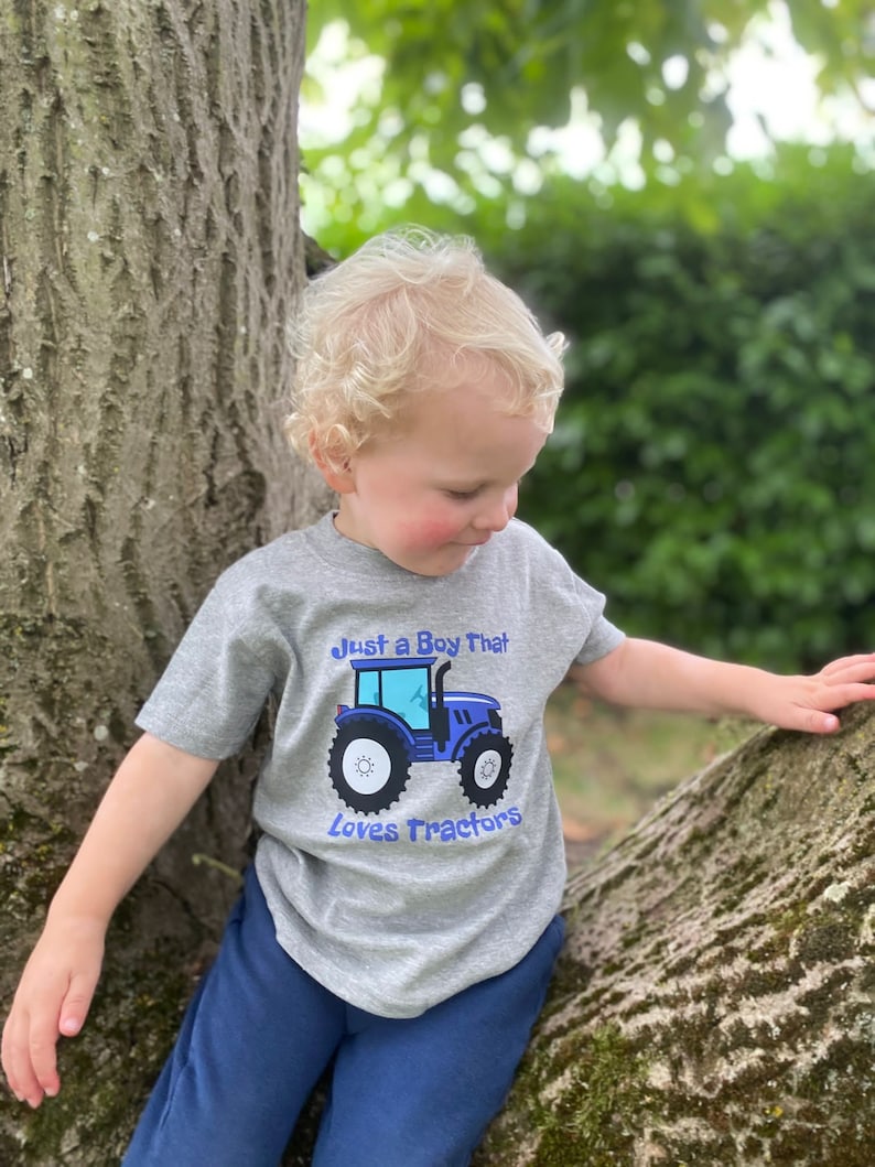 Boys Tractor T shirt Just a Boy That Loves Tractors image 2