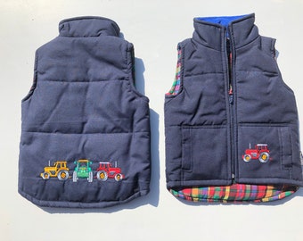 Lambland Boy's Childrens Embroidered Digger Gilet Body Warmer 
