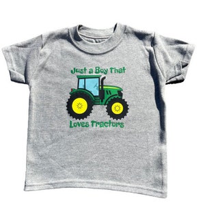 Boys Tractor T shirt Just a Boy That Loves Tractors image 3