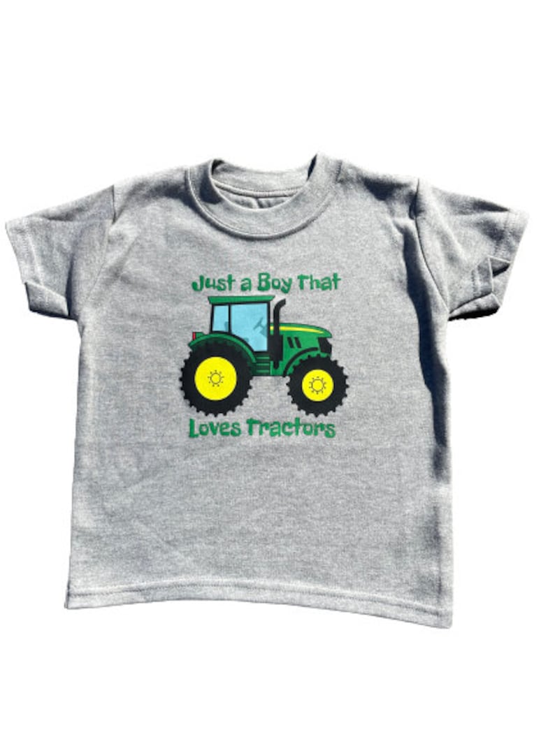 Boys Tractor T shirt Just a Boy That Loves Tractors image 3