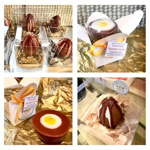 Creme Chocolate Egg Candle | Whole or Half Egg | Scented & Gift Wrapped | Vegan Easter Egg Alternative